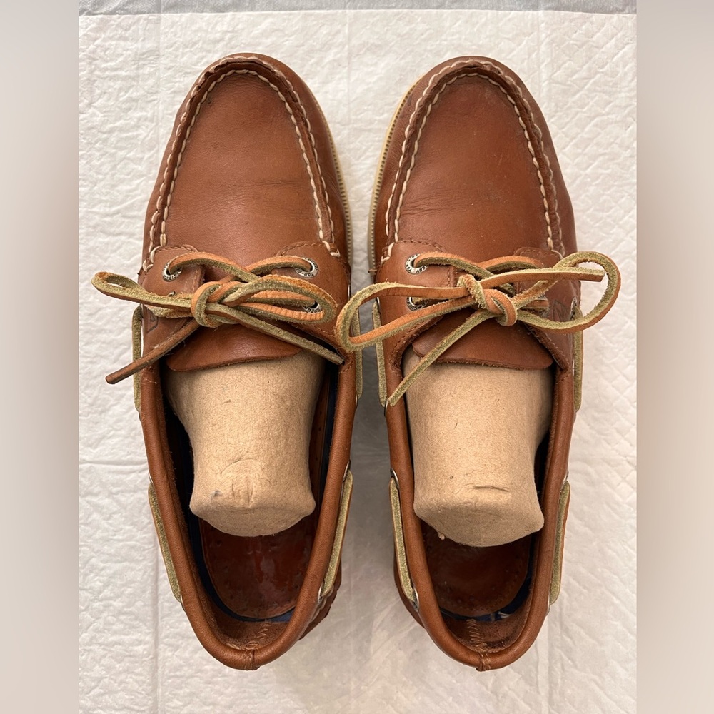 Sperry Tan Leather Boat Shoes for Men